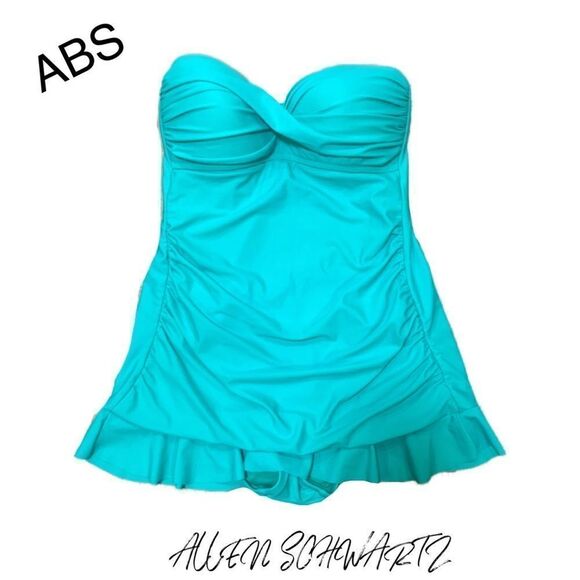 $5 ADD ON ITEM ABS- ALLEN SCHWARTZ TEAL 1 piece Strapless suit - Picture 5 of 12